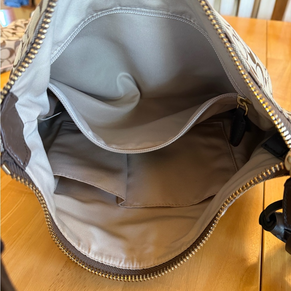 Coach Monogram Shoulder Bag - Black and Tan - Picture 3 of 4